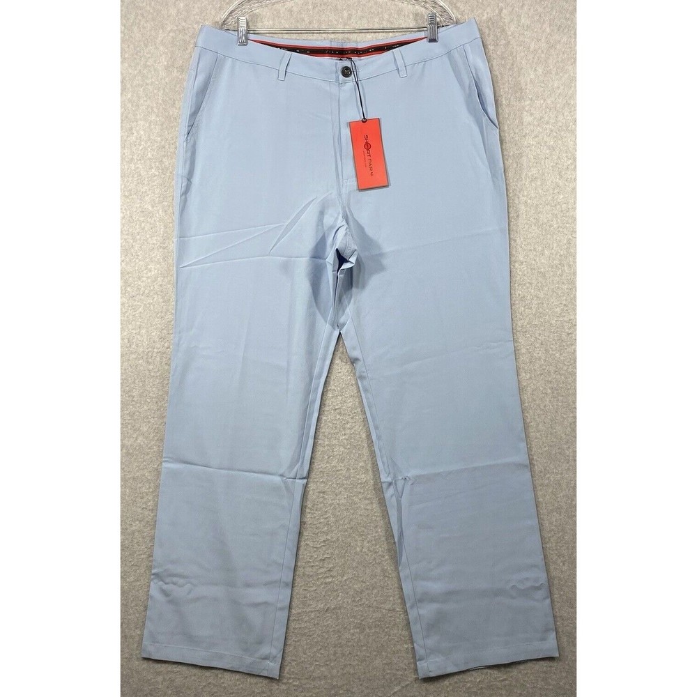 Short Par 4 Pants Mens 38x32 (41x32) Preppy‎ Performance Golf Stretch Blue Chino